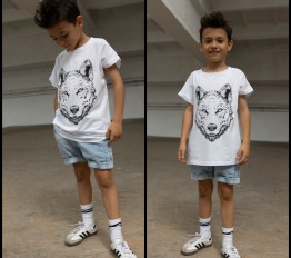 MashMnie t-shirt wolf biały