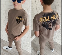 All For Kids T-Shirt STAY WILD BEŻOWY