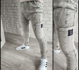 Spodnie bojówki jeans NUNU Light Black