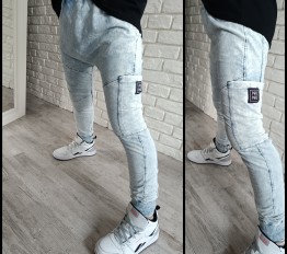 Spodnie bojówki jeans NUNU Light Blue