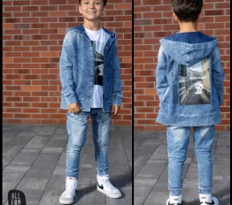 All For Kids Bluza Jeans Dzianina niebieska