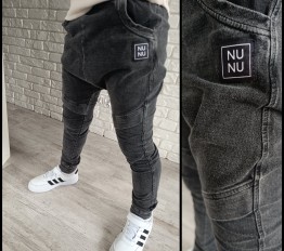 Spodnie zakładka jeans NUNU Dark Black