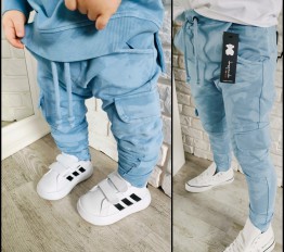Spodnie Despacito dekatyzowane batik baby blue